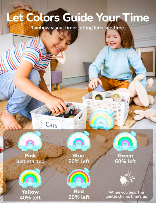Timer Pal, Rainbow Visual Timer for Kids/Adults, 0-99 Minutes Light Timer