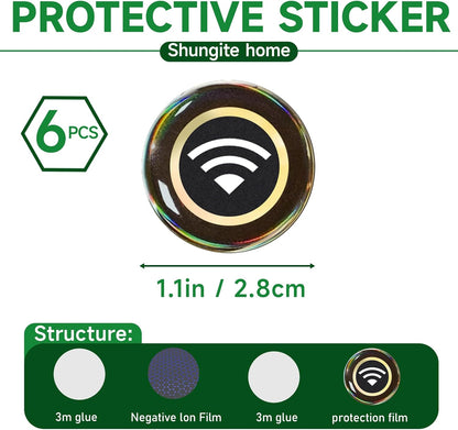 6 Pieces Blocker Protection Neutralizers Stickers for Cell Phones Tablets Laptops Computer WiFi Printer TV Electronic Devices Black
