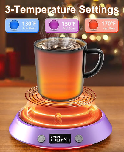 Kepwam Mug Warmer for Desk, Coffee Warmer with 3 Temp Settings & 2-9H Timer