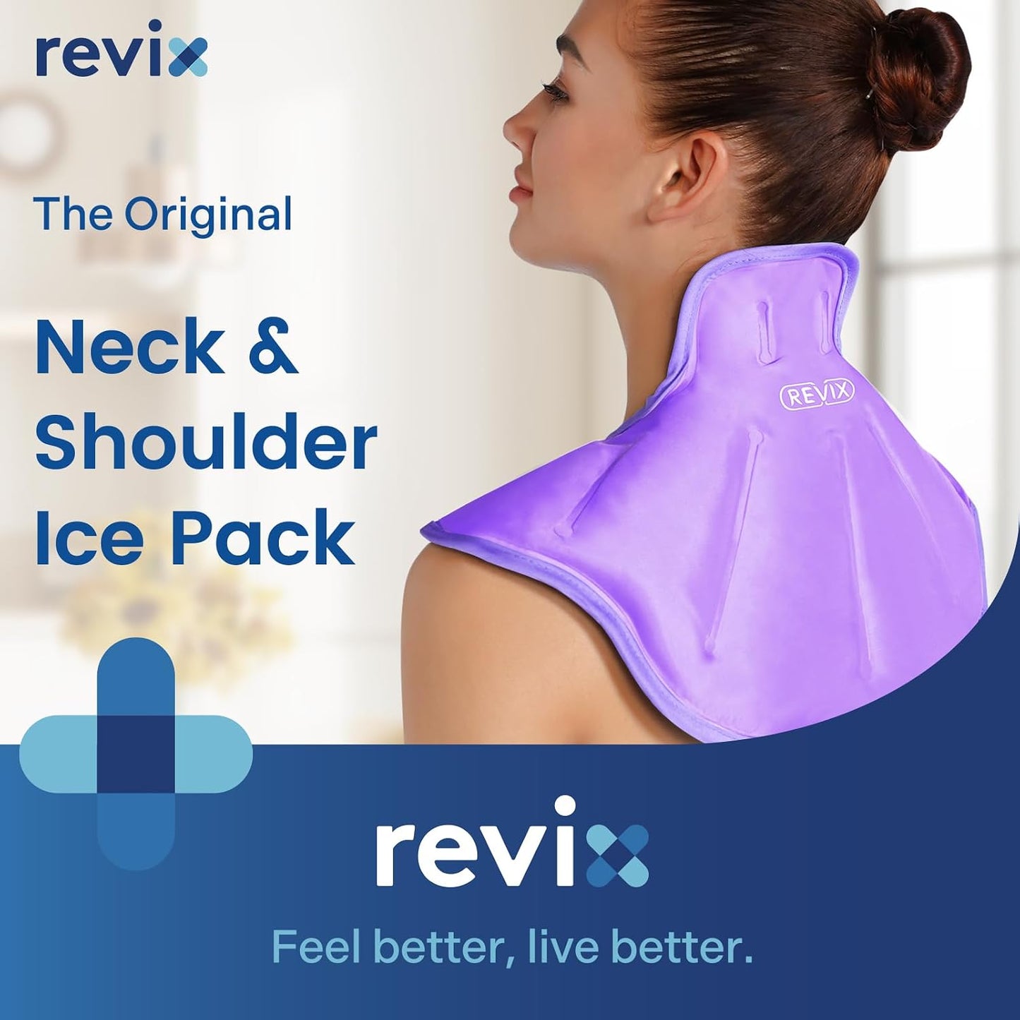 REVIX Neck Ice Pack Wrap – Reusable Hot Cold Gel Pack for Neck and Shoulder, Large Flexible Design with Soft Plush Lining, Cervical Gel Ice Wrap Ideal for Post-Workout Recovery, Fatigue & Relaxation