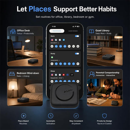 Phone Access Blocker Device - Subscription-Free Magnetic Focus Device for iPhone & Android - Strict Mode App Blocker to Reduce Screen Time & Distractions - Improve Focus & Productivity for Work, Study