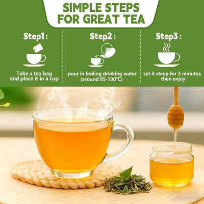 Lemon Balm Leaf Tea Bags-120 Tea Bags (2g/Bag), Made with 100% Natural Lemon Balm Leaves | Helps with Digestion and Antioxidation | Caffeine-Free | Sugar-Free | Gluten-Free | Vegan | Eco-Friendly Tea Bags