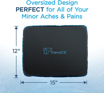 TheraICE PROpack Ice Pack for Injuries, Reusable Soft Multipurpose Cold Gel Ice Pack for Muscular Back Pain, Shoulder, Hip, Knee - Flexible Cold Compress Wrap for Minor Aches & Pains - 9 x 12