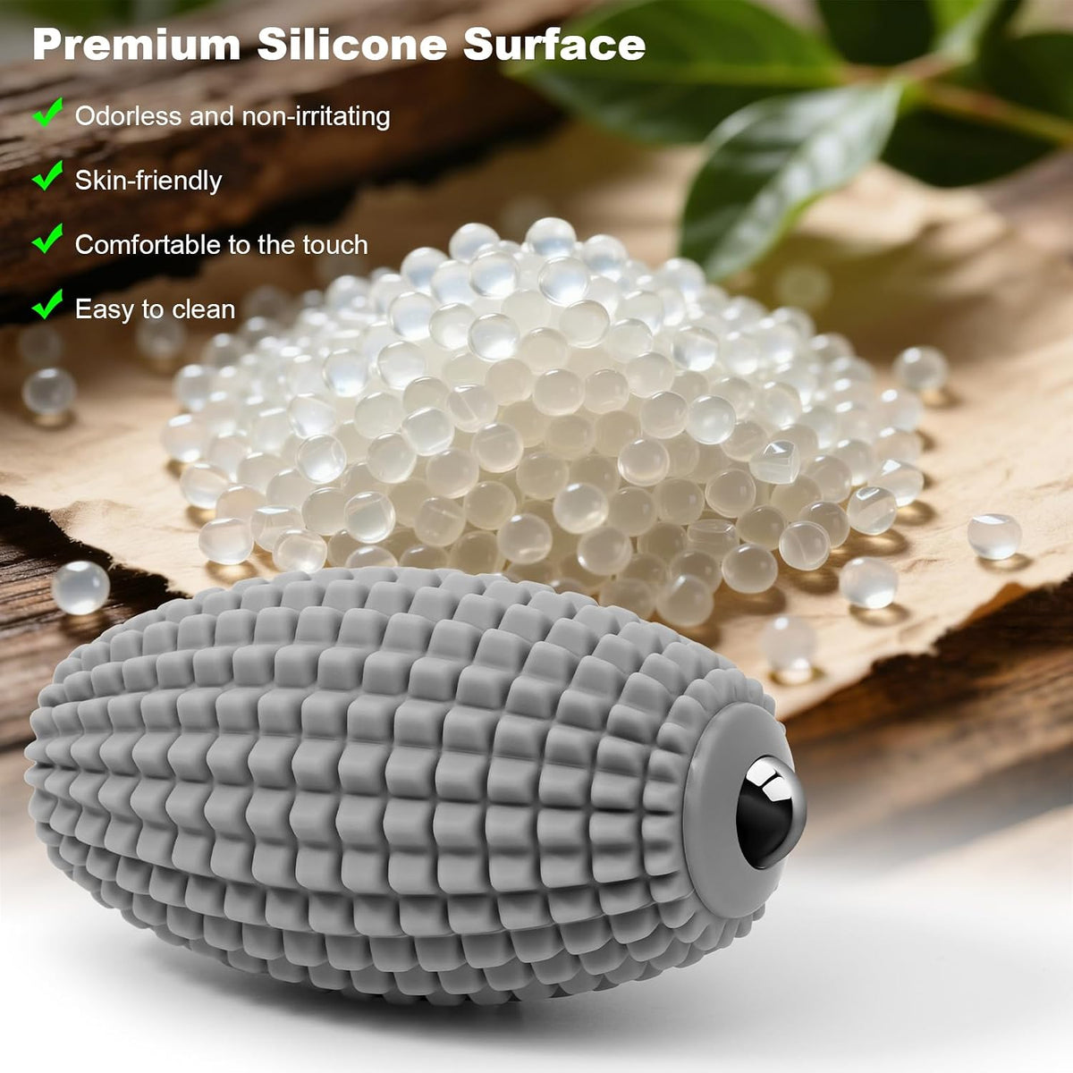 HODEMI Vibrating Massage Ball Roller with Rolling Head, 3 Speeds, Black