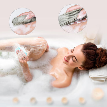 Silicone Body Scrubber Loofah 3 Pack Exfoliating Soft Loofah Shower Brush