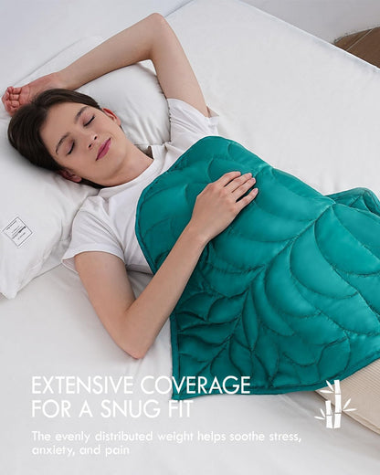 Kaisa Weighted Lap Blanket 7 lbs 41" x 53", Cozy Luxury Crystal Velvet Small Weighted Blanket for Adults, Portable Travel Weighted Blanket for Relaxation, All-Season Blanket, Machine Washable, Green