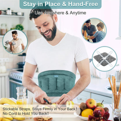SuzziPad Microwave Heating Pad for Back and Lumbar Discomfort, Microwavable Heating Pads with Moist Heat, Hands-Free Heat Wraps for Back, Stomach and Neck, Warm Compress for Daily Relaxation