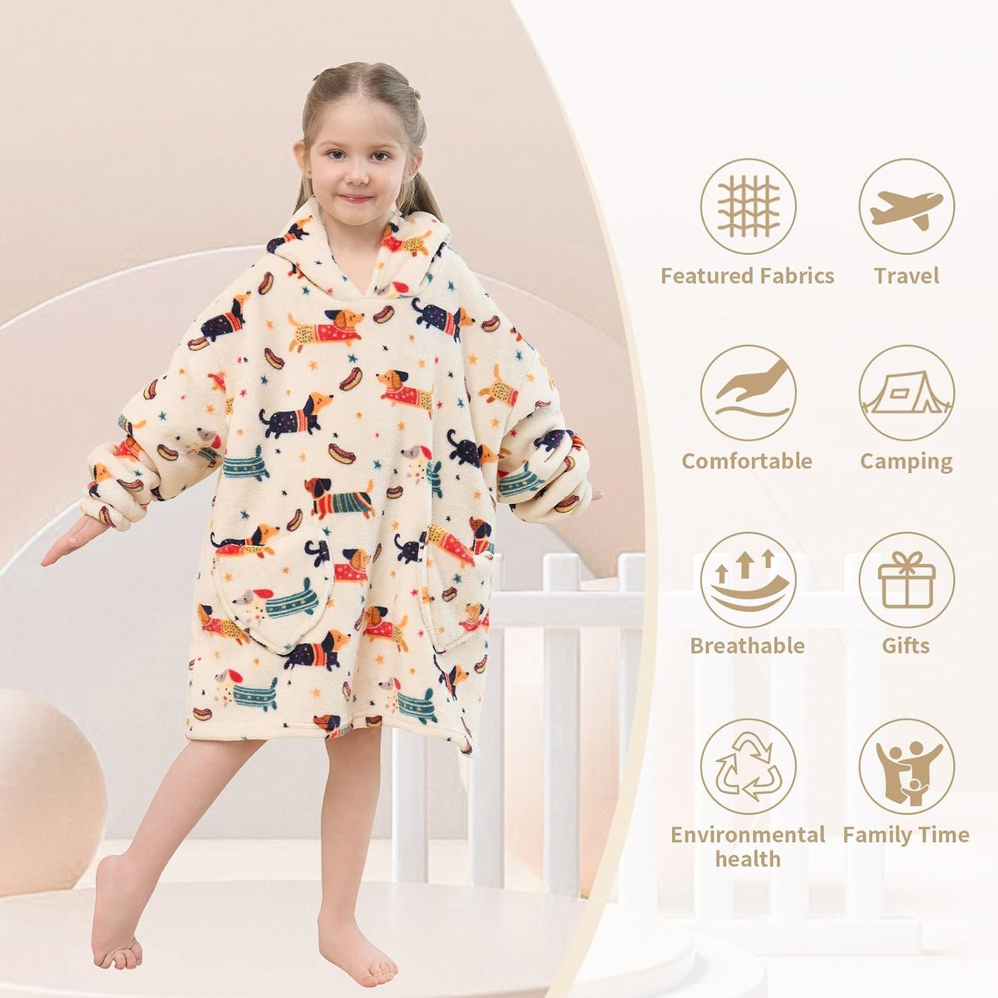 Fiosnow Glow in the Dark Unicorn Blanket Hoodies for Kids 6-13YR Oversize Wearable Blanket Hoodies for Boys Girls Teens