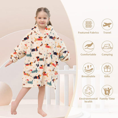 Fiosnow Glow in the Dark Unicorn Blanket Hoodies for Kids 6-13YR Oversize Wearable Blanket Hoodies for Boys Girls Teens