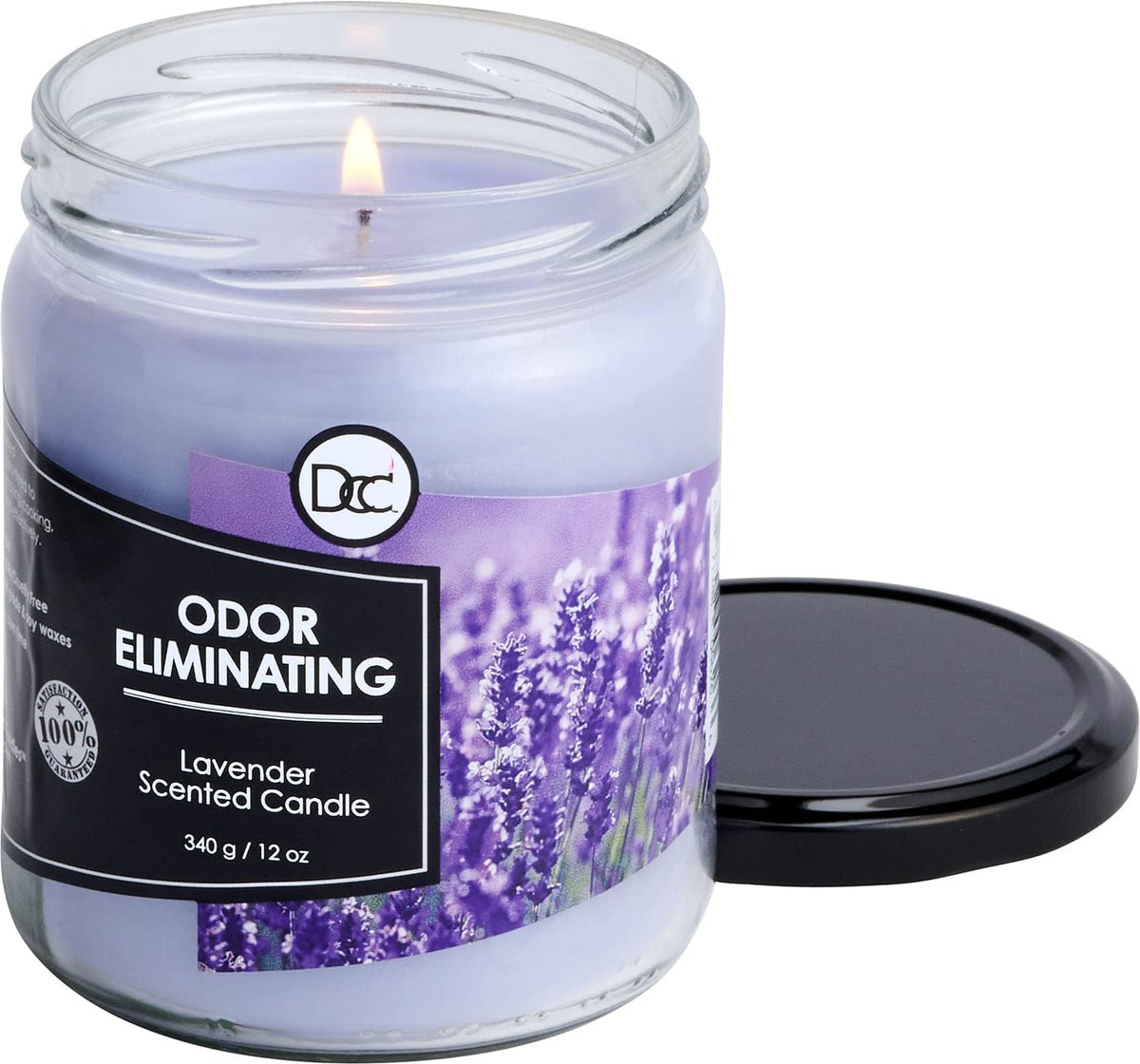 Vanilla Bean Odor Eliminating Highly Fragranced Candle - Eliminates 95% of Pet, Smoke, Food, and Other Smells Quickly - Up to 80 Hour Burn time - 12 Ounce Premium Soy Blend - Colors A