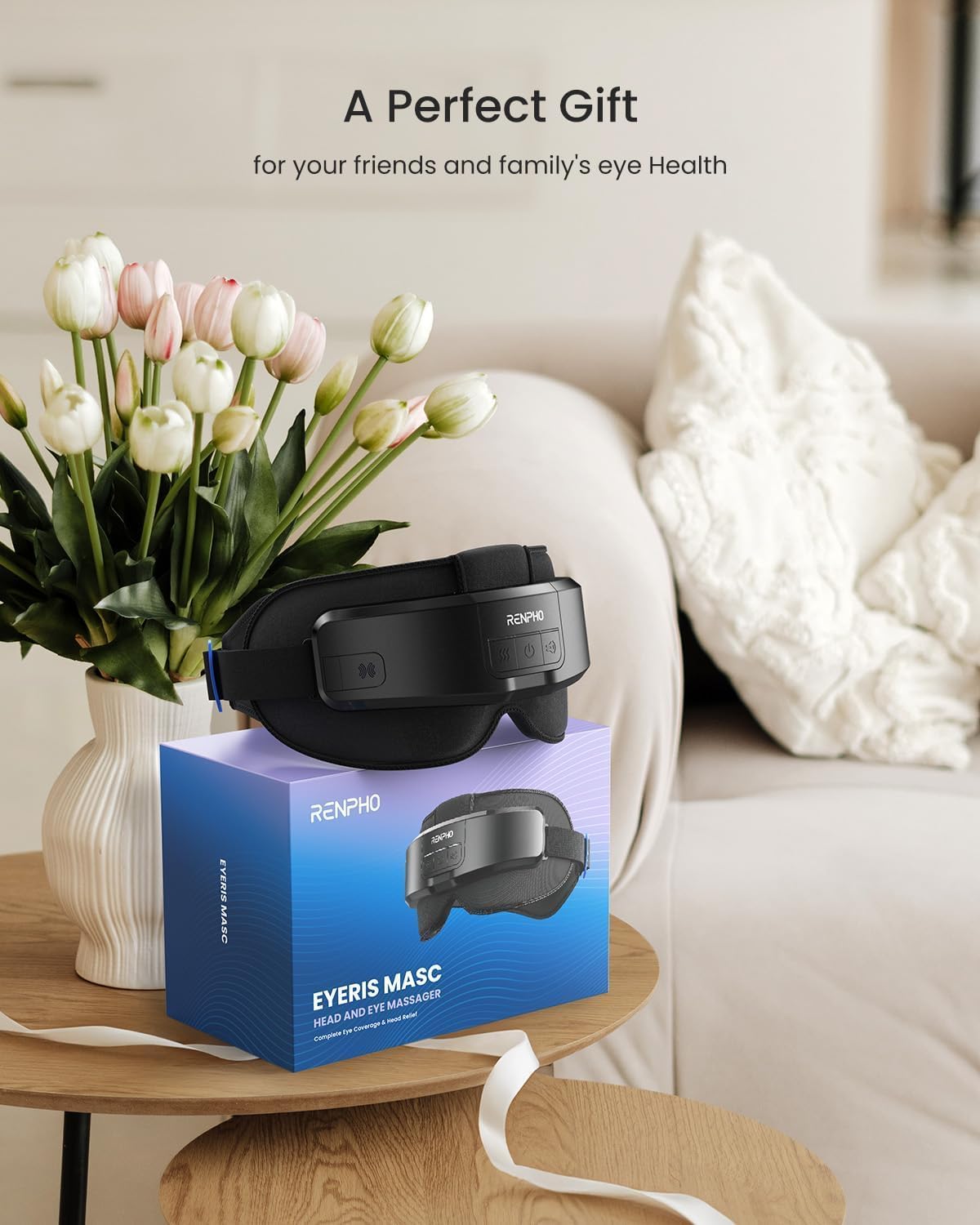 RENPHO Eyeris Masc Head and Eye Massager, FSA Eligible HSA, Head Massager for Forehead, Occiput and Temple, Heated Mask Massager for Scalp Relaxation and Stress Relief