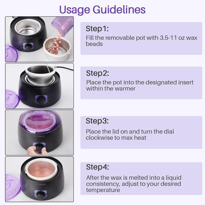 BLITZWAX Brazilian and Bikini Waxing Kit for Women, Hard Wax Warmer for Face, Legs and Body, At Home Hair Removal Kit, Beginner Friendly, Digital Fast Heating, 51 Wax Items