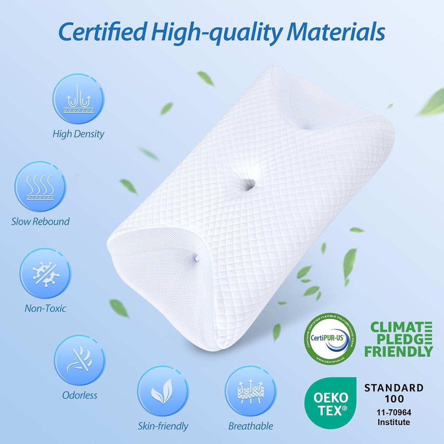 HOMCA CPAP Pillow for Side Sleeping, CPAP Nasal Pillows for All CPAP Masks Users to Reduce Air Leaks & Masks Pressure, Neck Support Pillows for Sleeping for Neck Pain Relief