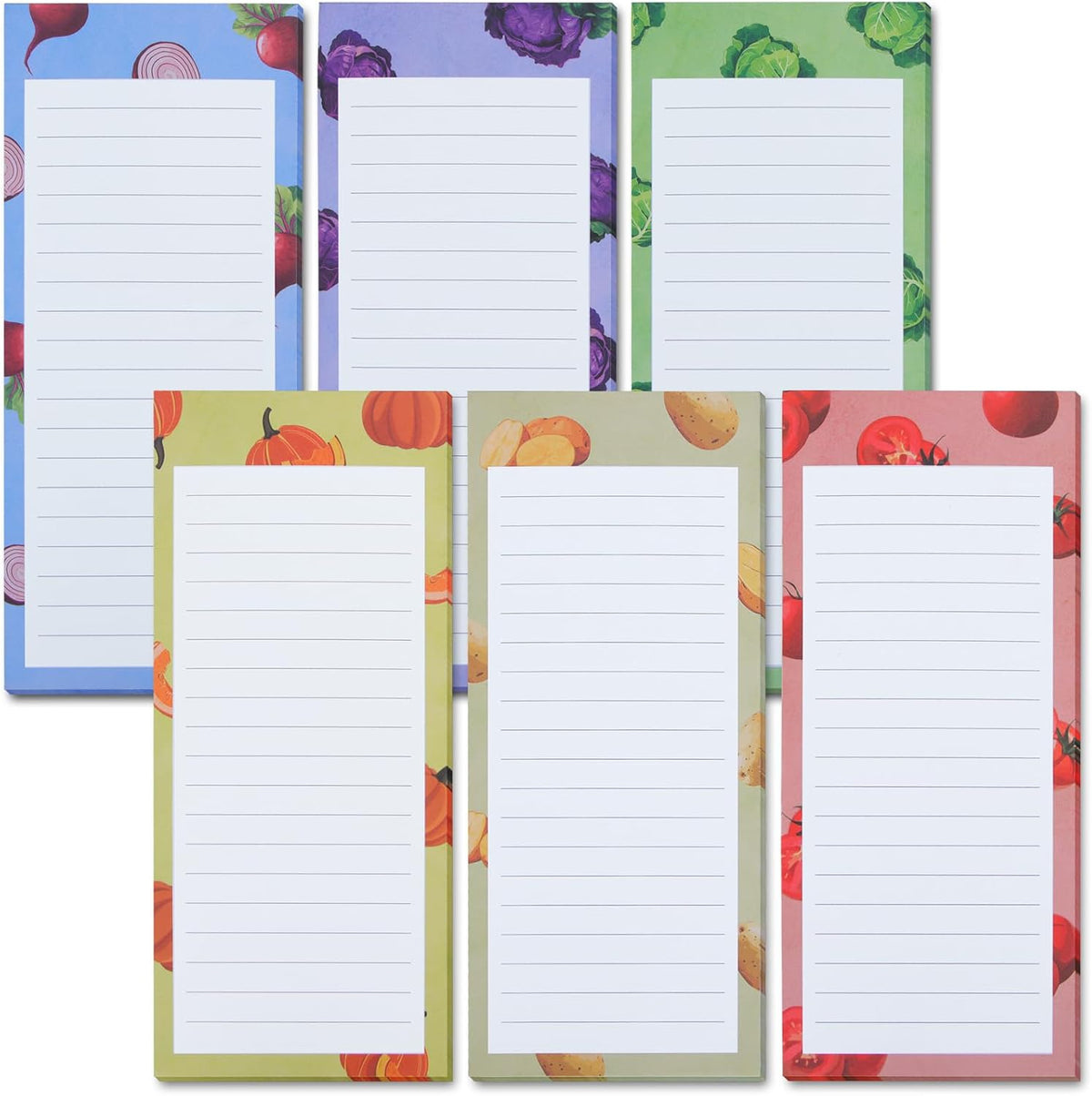 6 Pack Magnetic Notepads, Notepads Grocery List Magnet Pad for Fridge,Full Magnet Back Design Notepad for Grocery Lists, Shopping Lists, to-Do Lists(240 Sheets)