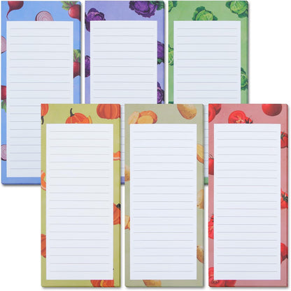 6 Pack Magnetic Notepads, Notepads Grocery List Magnet Pad for Fridge,Full Magnet Back Design Notepad for Grocery Lists, Shopping Lists, to-Do Lists(240 Sheets)