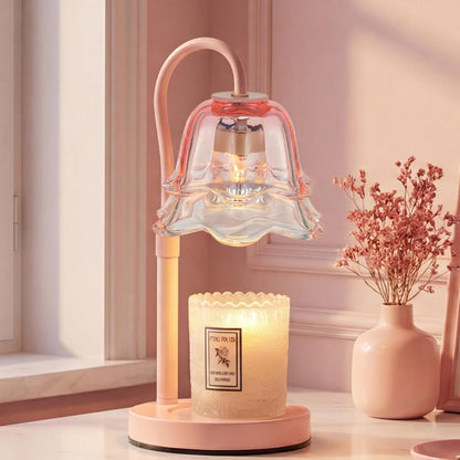 Candeldo Candle Warmer Lamp with Timer: Flower Gold Candle Lamps Height Adjustable Wax Melt House Warming Gifts New Home Decor Mothers Day Birthday Gift for Women Mom