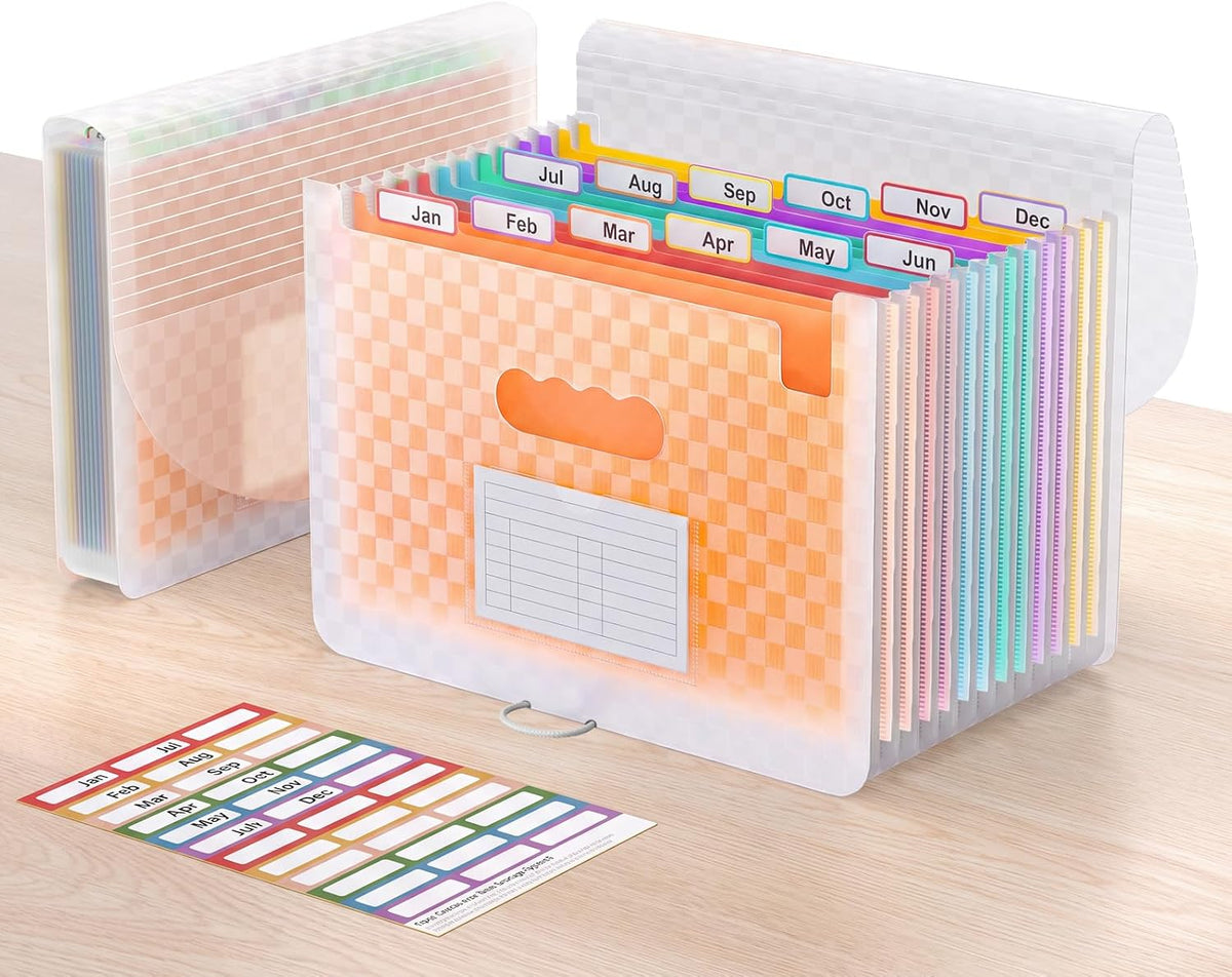 ThinkTex Accordion File Organizer, 12 - Pocket Expanding File Folders