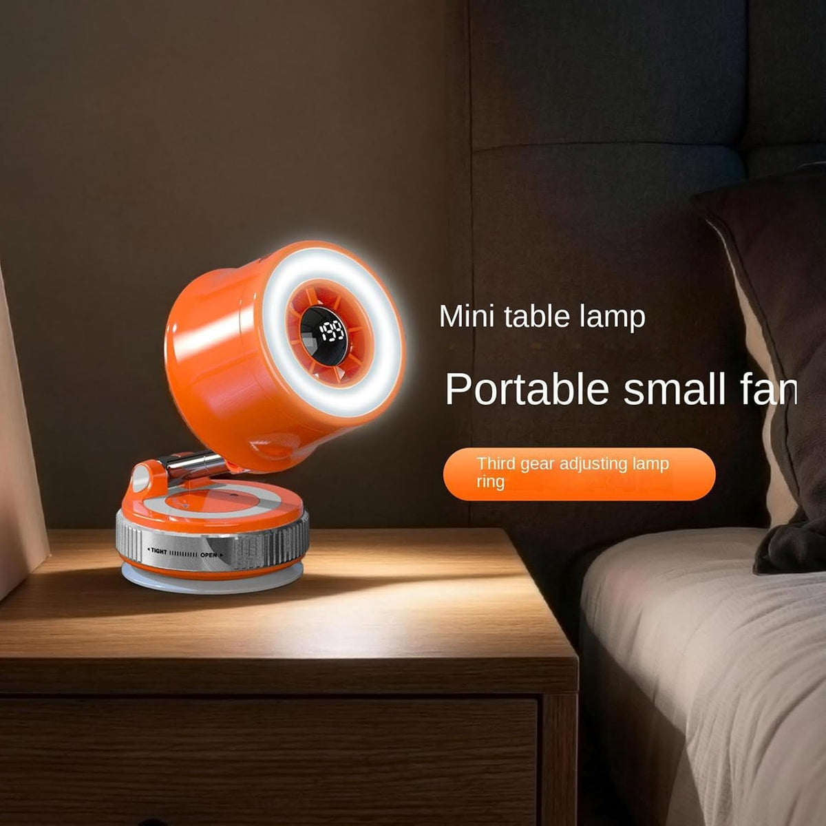 Portable Fan for Travel 199 Wind Speeds 360 Degree Adjustable Suction Cup