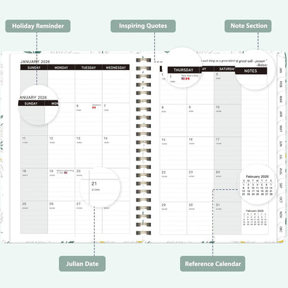 Planner 2026-2027, Weekly and Monthly Calendar Planner, JUL 2026 - JUN 2027 | Academic Year, Daily Agenda Book, A5(6.3'' x 8.5''), Sprial Bound, Inner Pocket, Office School Use
