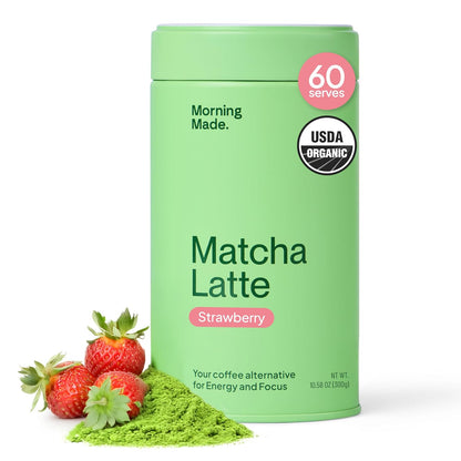 Morning Made Vanilla Ceremonial Grade Matcha Powder - USDA Organic Japanese Green Tea Matcha Powder from Uji Japan - Vegan, Gluten-Free, Resealable Tin (10.6 oz, 60 Servings)