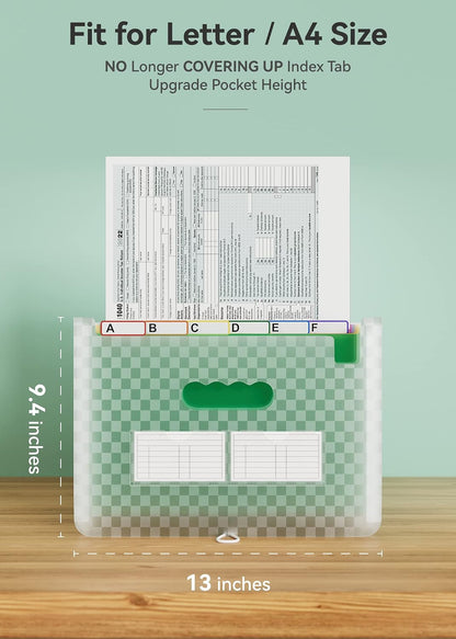 ABC life 26 Pockets Accordion File Organizer, Expanding File Folders