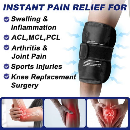 AiricePac 16 × 9" Large Ice Pack for Injuries Reusable Gel for Lower Back, Shoulder, Knee, Elbow, Hip, Leg, Soft Flexible Cold Compress for Pain Relief