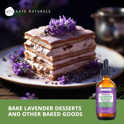 Kate Naturals Lavender Extract for Baking, Drinks, Coffee, Lattes (1oz)