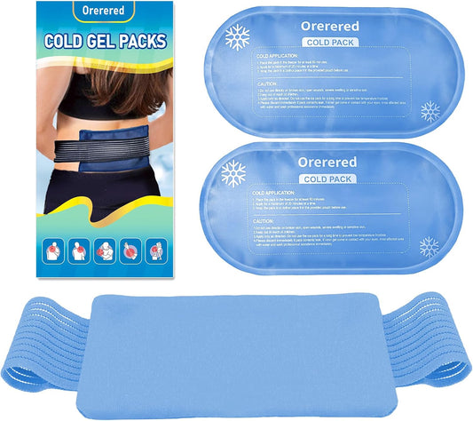 Reusable Cold Ice Packs for Injuries, 3-Piece Set Cold Gel Ice Wrap for Injury Recovery, Alleviate Joint and Muscle Pain (Knee Ice Wrap-Purple)