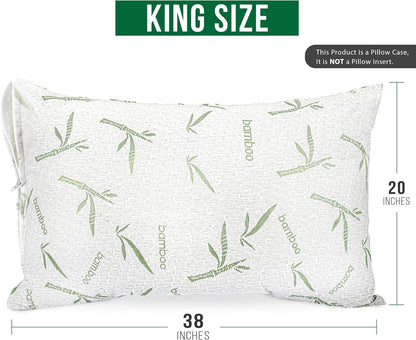 Bamboo Viscose Waterproof Pillow Protectors Queen Size, Pack of 2