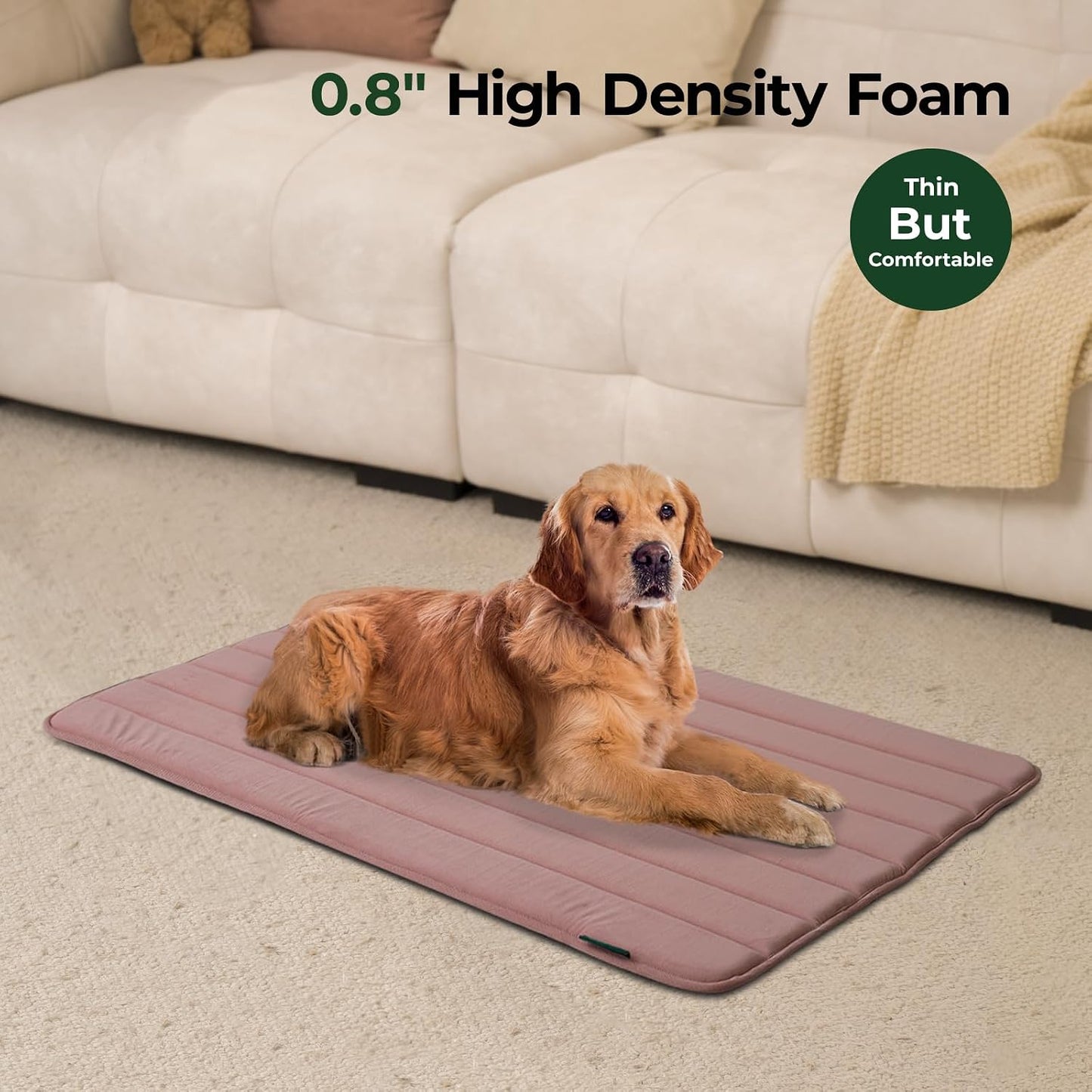 BALANCE Dog Crate Pad, Dog Foam Crate Mat Kennel Pad, Washable Water-Resistant Pet Bed Flat Dogs Cage Mat for Large Dogs