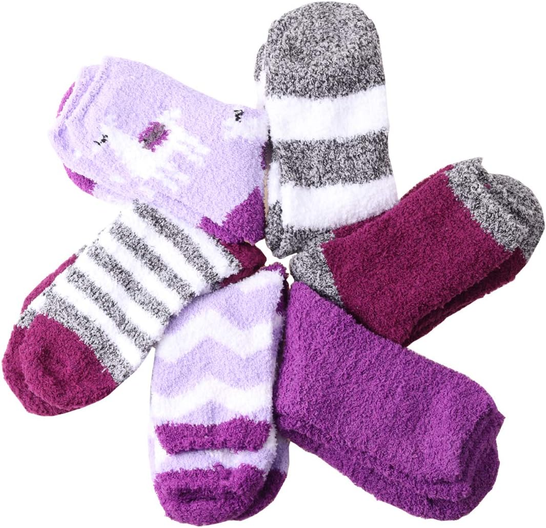 Plush Fuzzy Socks for Women Fluffy Cozy Slipper Socks Fall Thanksgiving Birthday Gifts for Her