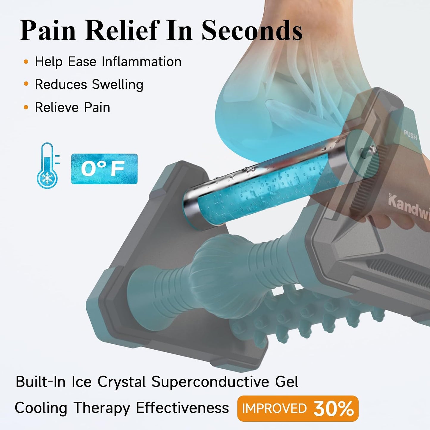 Icing Plantar Fasciitis Relief Foot Roller Massager, Green | Cold Rolling Massage Tool for Heel Arch Pain & Sore Tired Feet, Runners, Athletes, Standing Workers, Home Office Gym Use