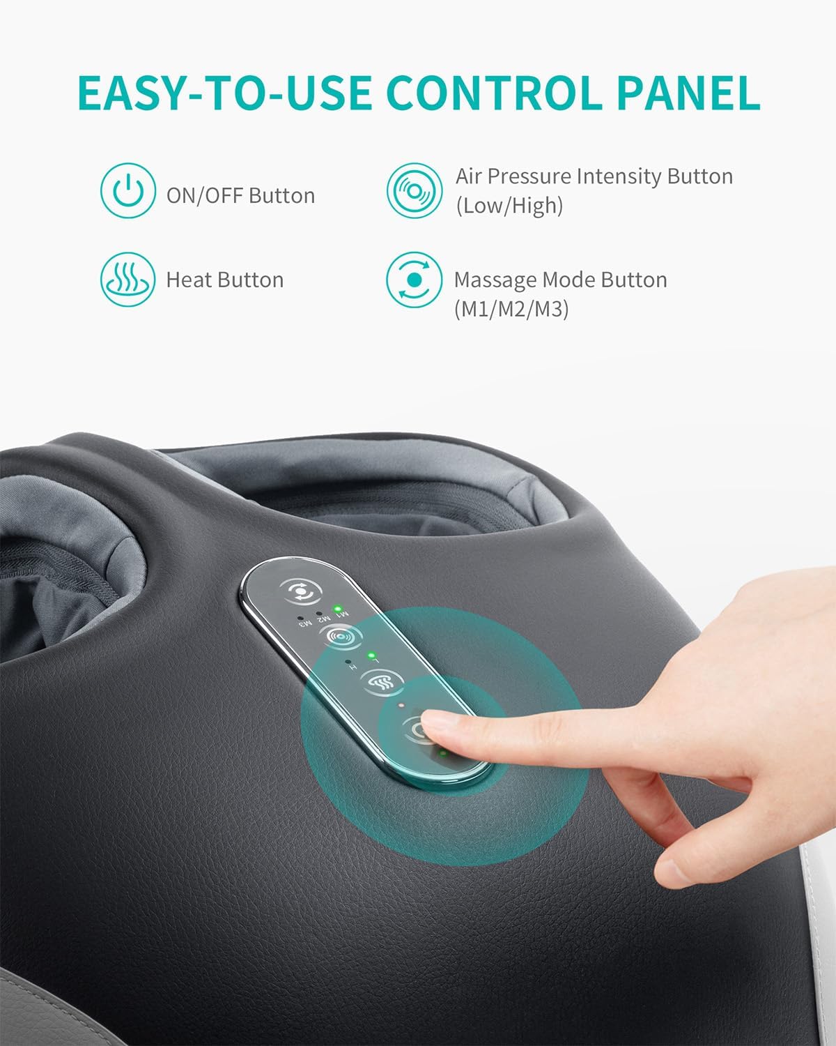 Nekteck Foot Massager Machine with Heat, Shiatsu Feet Massage for Plantar Fasciitis & Neuropathy, HSA Eligible Massage Tools, 360° Air Compression & Deep Kneading Therapy (Deep Black)