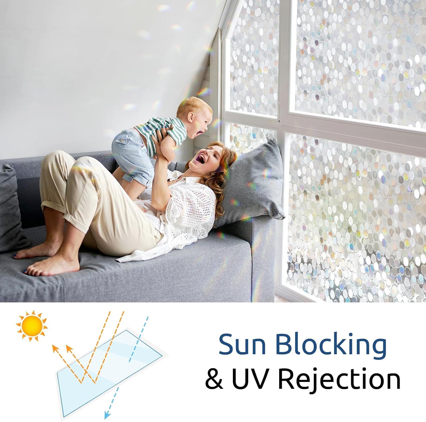 rabbitgoo Blackout Window Film Room Darkening Light Blocking 17.5" x 78.7" | Removable Static Cling without Glue, Tint & Privacy Film for Window Inside, Day & Night Sleep for Home Garage Bedroom House