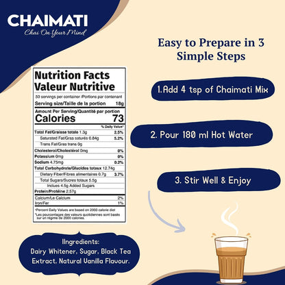 ChaiMati Cardamom Chai Latte Powder 2 lb | Instant Chai Tea Mix for Hot or Iced Drinks | Elaichi Chai Premix Makes 100 Cups, Low Caffeine Milk Tea for Home, Gifting & Parties