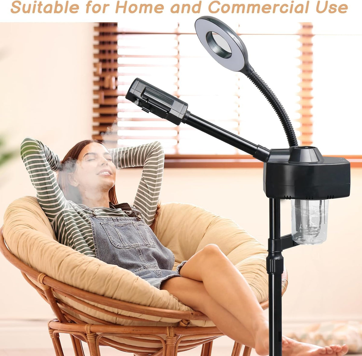Winado 2 in 1 Facial Steamer with 5X Magnification Light, Deep Cleaning