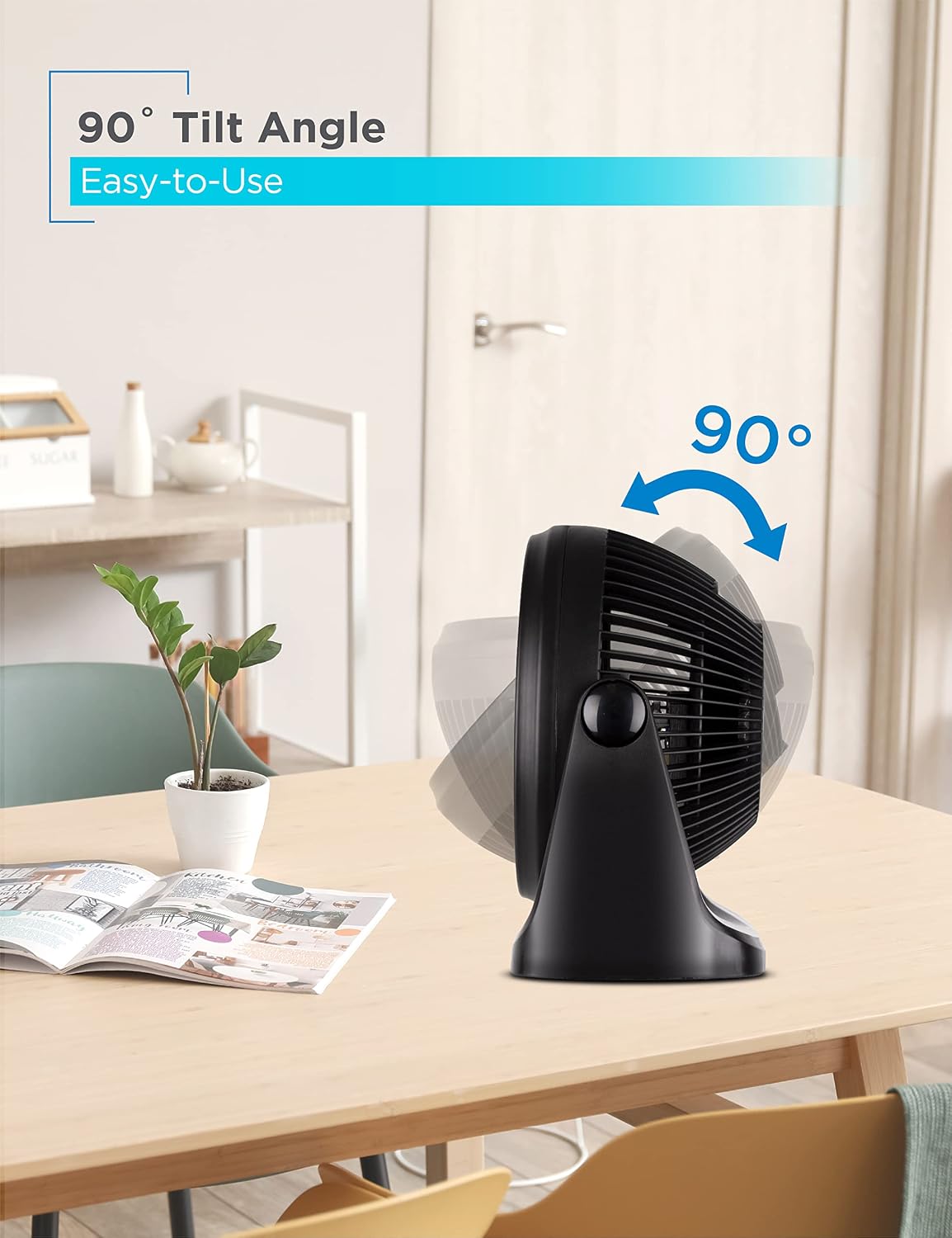 BLACK+DECKER 4" Convertible Cooling Fan, 3-Speed, Type-C USB, 2-Pack, Black