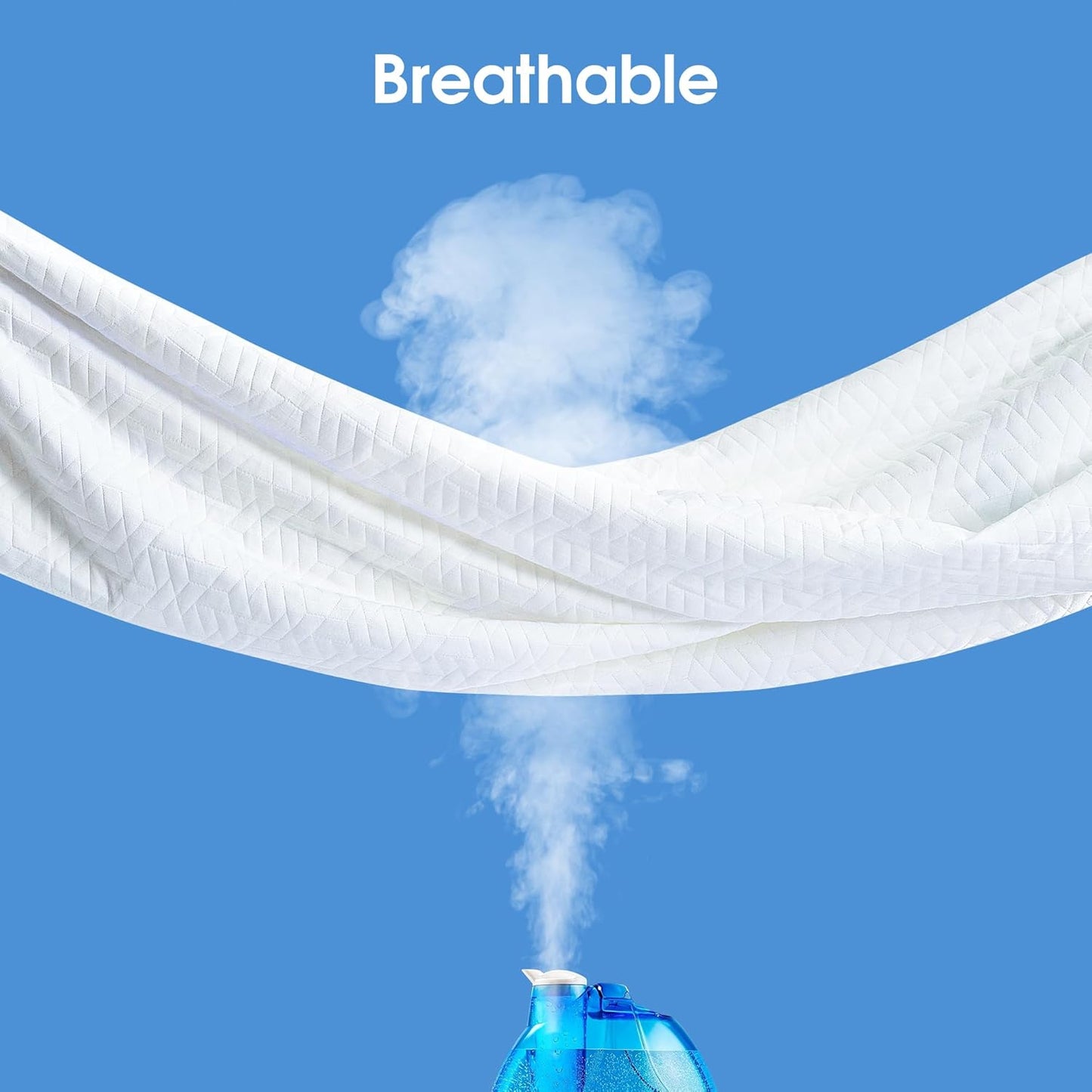 Cooling Waterproof Mattress Protector Queen Size, Mattress Cover 3D Air Fabric Mattress Pad Cover Smooth Soft Breathable Noiseless, 8''-21'' Deep Pocket