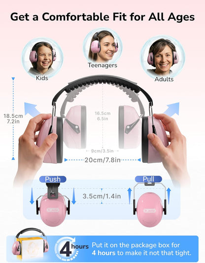 Dr.meter Ear Protection Ear Muffs, Noise Cancelling Headphones for Adults Kids 31dB Earmuffs for Noise Reduction, Hearing Protection for Shooting Gun Range, Mowing, Monster Jam, Sensory, Fireworks
