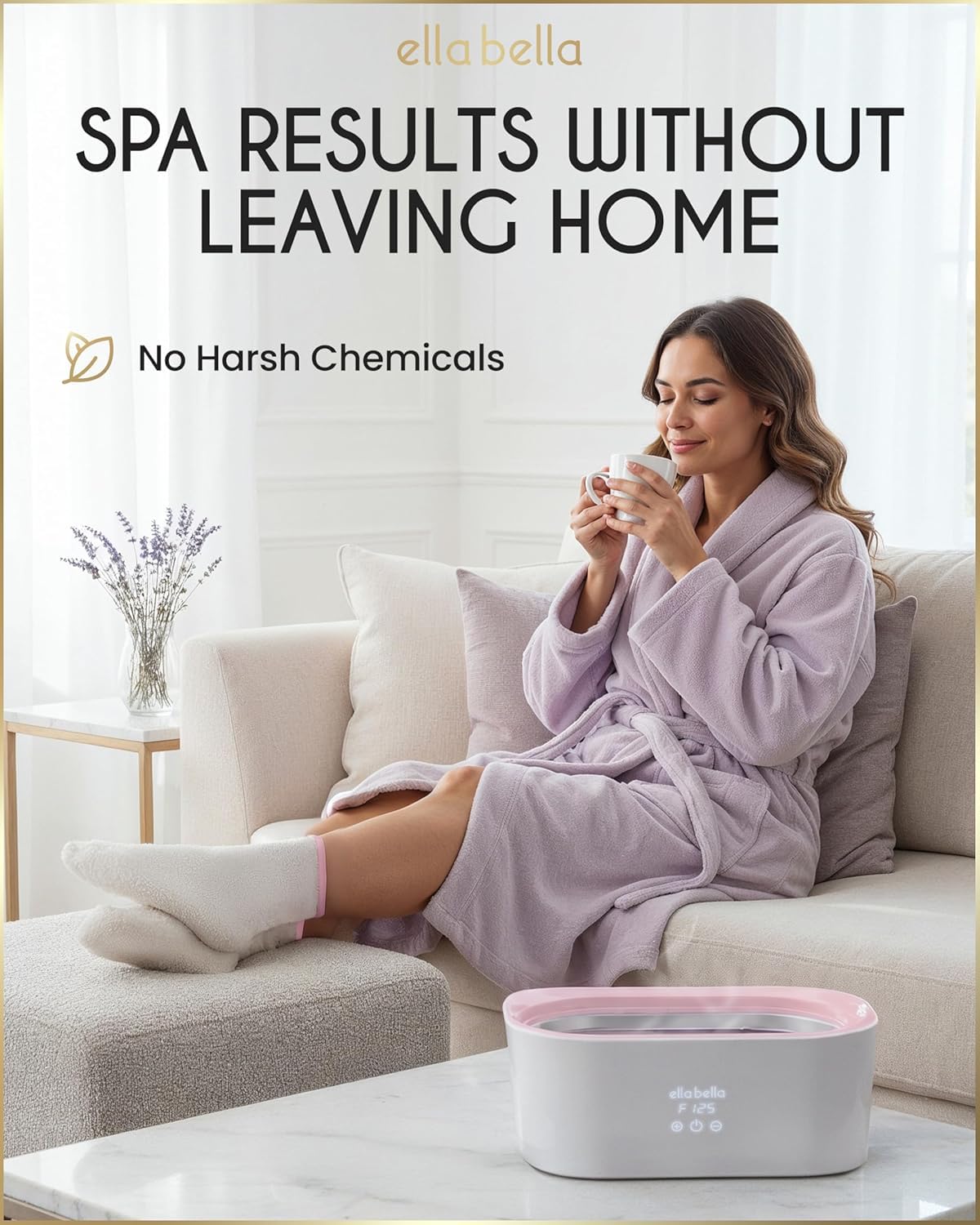ELLA BELLA® Paraffin Wax Machine for Hand and Feet • Parafin Wax Warmer • Everything in One Kit – Paraffin Wax Refills, Mitts & Booties • Soothing Relief with Parrafin Wax • At Home Spa Experience
