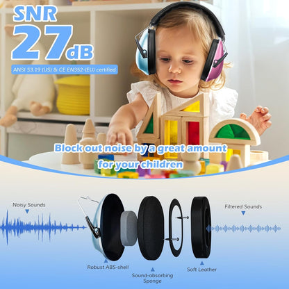 ProCase Kids Noise Cancelling Headphones, Kids Ear Protection Monster Jam Truck, Fireworks Hearing Protection Noise Reduction, Noise Canceling Earmuffs for Sensory Autism Toddler Children -Red