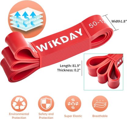 WIKDAY Resistance Bands for Working Out, Exercise Bands, Workout Bands, Pull Up Assistance Bands for Body Stretching Training Physical Therapy Muscle Training for Men & Women