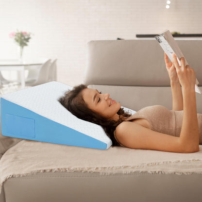 Wedge Pillow for Sleeping, 7.5" Bed Wedge After Surgery, Back Pain Relief, Memory Foam Pillow Triangle Incline Wedge for Back Support, Leg Elevation