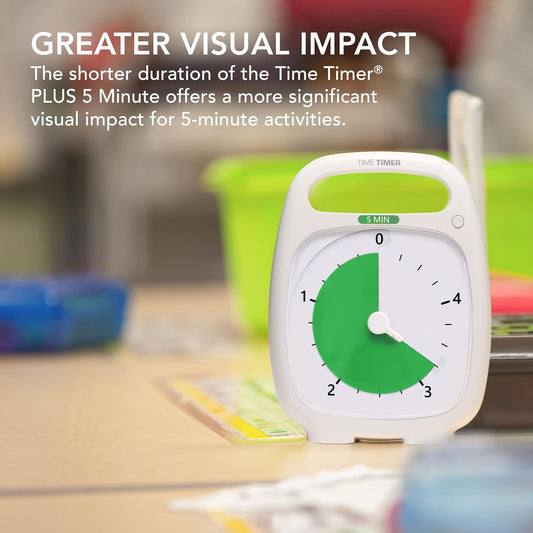 TIME TIMER Plus 60 Minute Desk Visual Timer - Countdown Timer with Portable Handle for Classroom, Office, Homeschooling, Study Tool with Silent Operation (Charcoal)