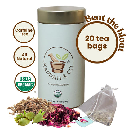 Kappah Organic Fennel Stomach Ease Tea Bags | Caffeine Free | Supports Digestive Wellness