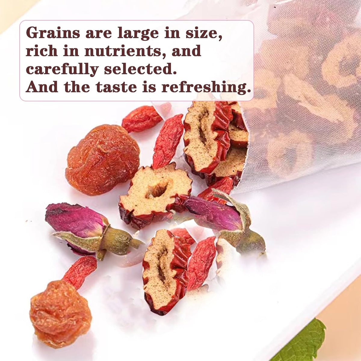 Longan Red Date Tea Rose Red Jujube Fruit Goji Berry Tea Bags Women's Five Treasures Tea Date Longan Goji Berry Roses Wolfberry Flower Chinese Herbal Fruit No addition Caffeine Free 桂圆红枣枸杞茶 玫瑰红枣茶 160g/5.65oz