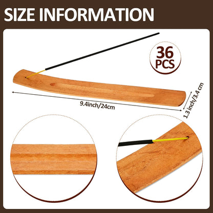 12 Pieces Wood Incense Holder Ash Catcher Burner Yoga Meditation