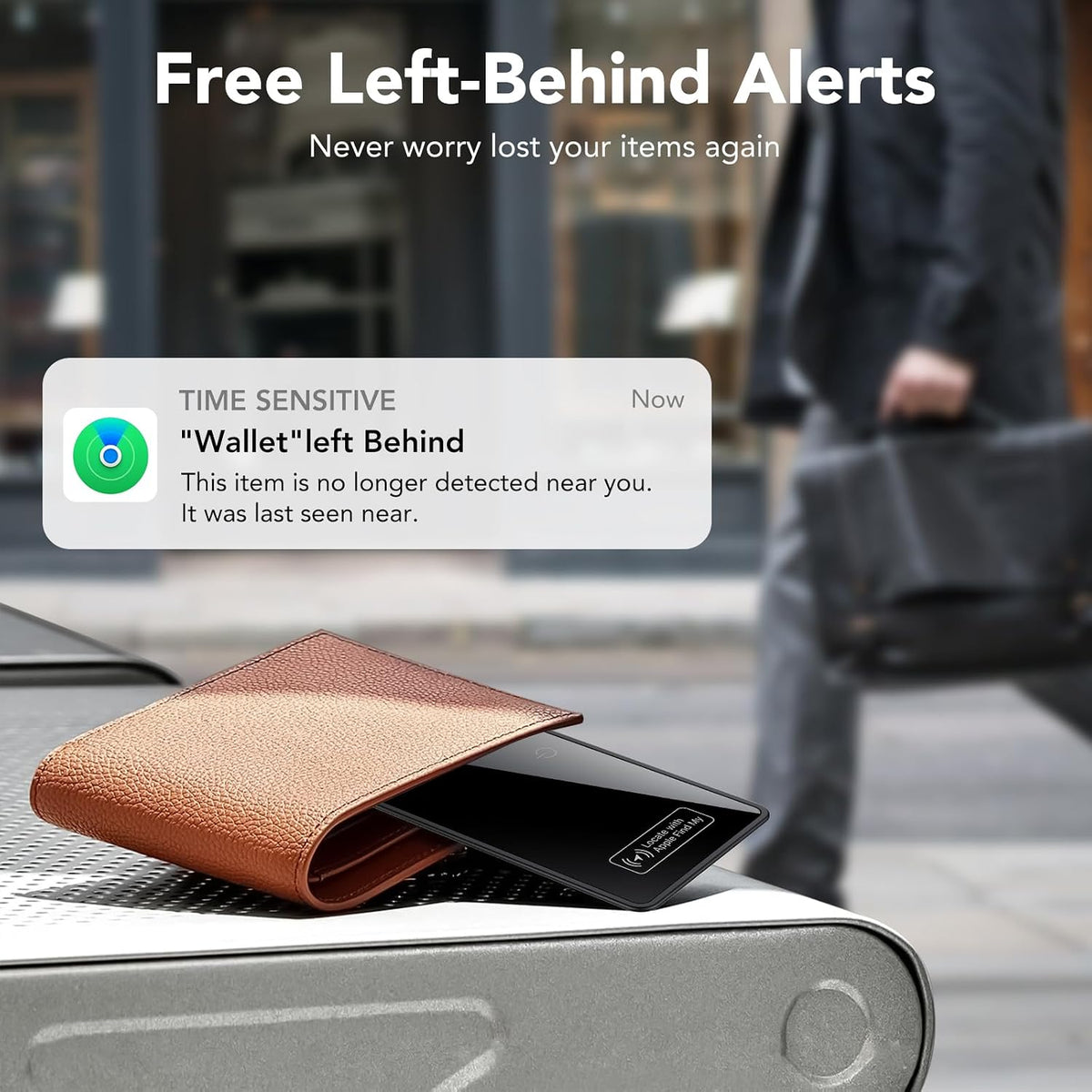 0.09in Slim Wallet Tracker Card for Apple iOS Find My App