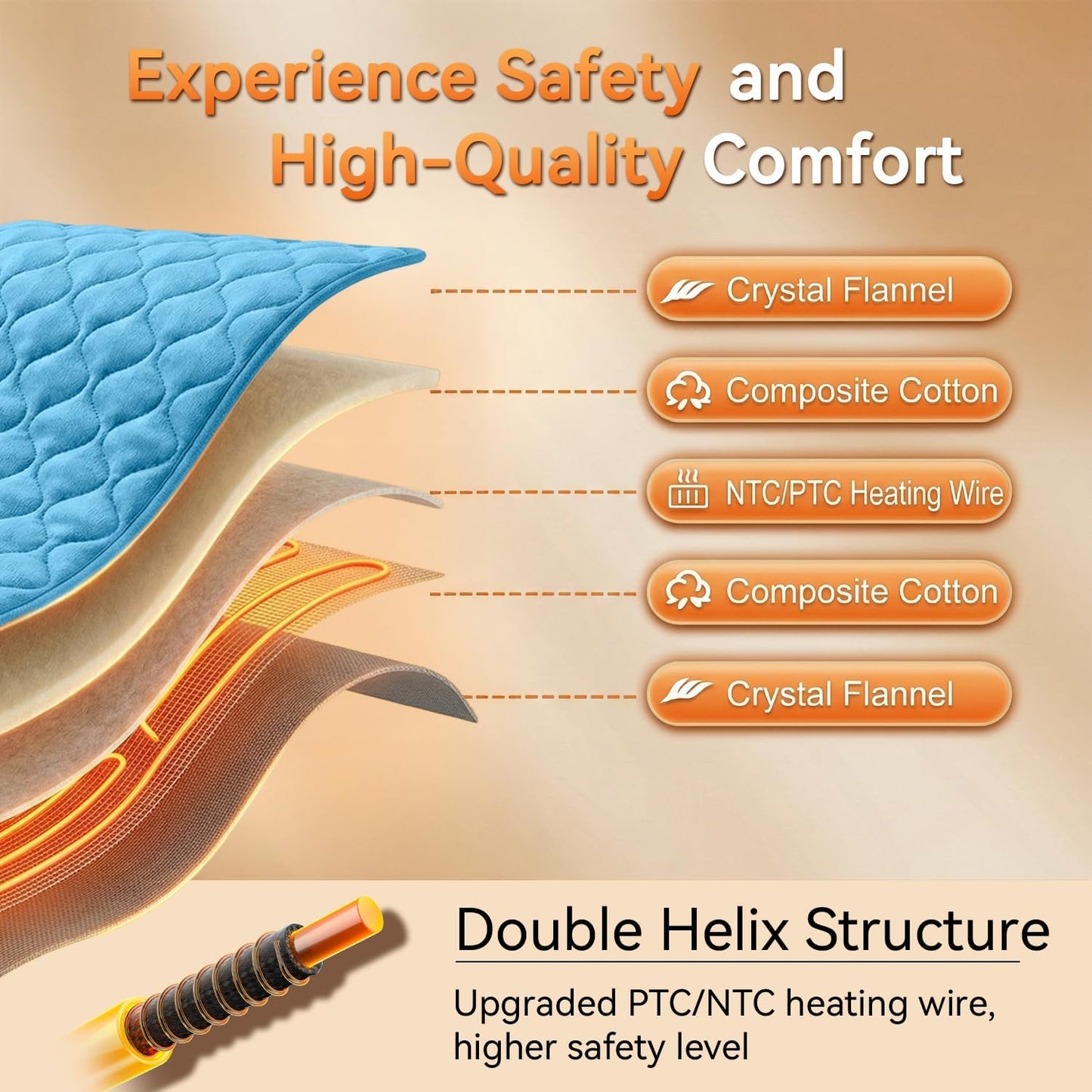 King Size Heating Pad for Back 32"x24" Extra Large Electric Heating Pad for Body Neck Shoulder Auto Shut Off Heat Pad Temperature Settings Machine Washable Gray