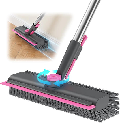 3 in 1 Floor Scrub Brush with Long Handle, Multi-Angle Swivel Head